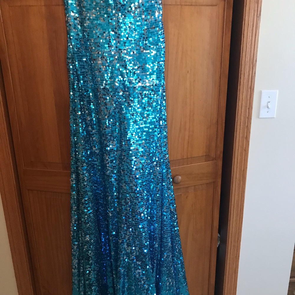 Fully Sequined Strapless Gown - image 3